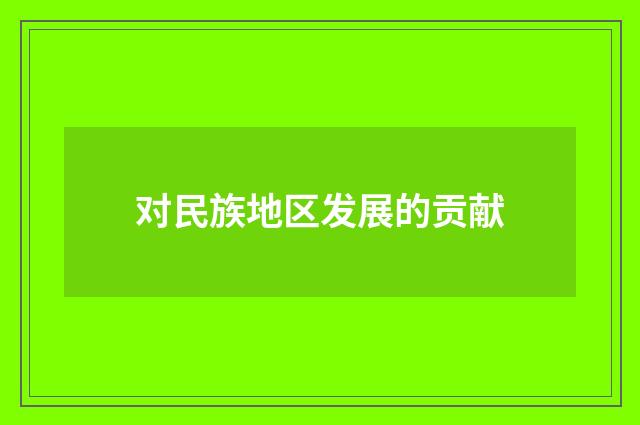 对民族地区发展的贡献