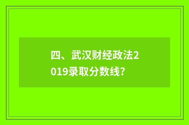 四、武汉财经政法2019录取分数线？