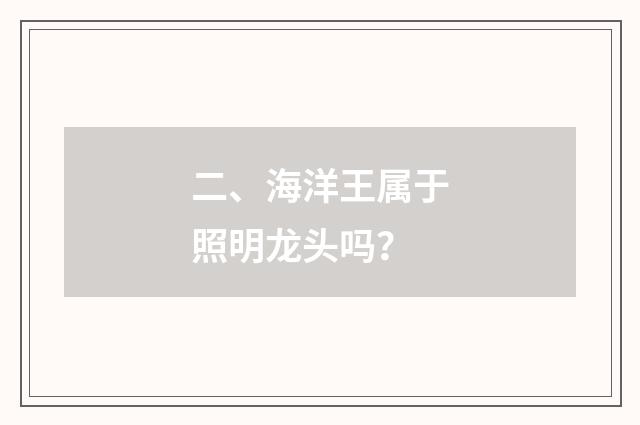 二、海洋王属于照明龙头吗?