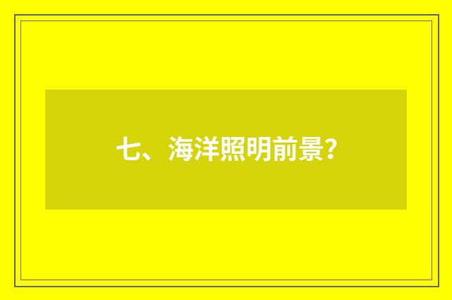 七、海洋照明前景？