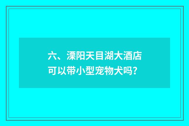 六、溧阳天目湖大酒店可以带小型宠物犬吗？