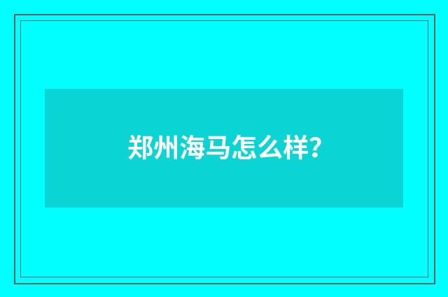 郑州海马怎么样？