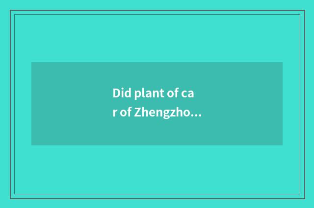 Did plant of car of Zhengzhou sea horse want to be versed in with strange luck g