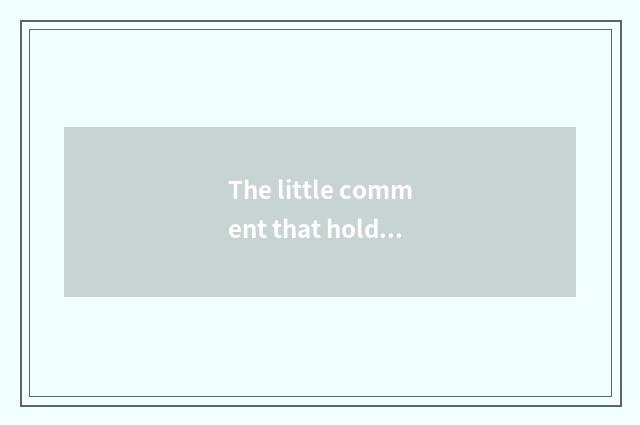 The little comment that hold a class in the palm?