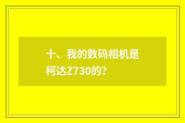 十、我的数码相机是柯达Z730的？