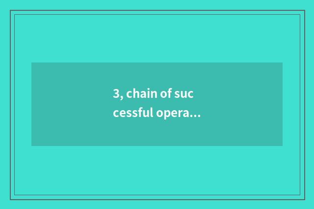 3, chain of successful operation education joins in the strategy of inn