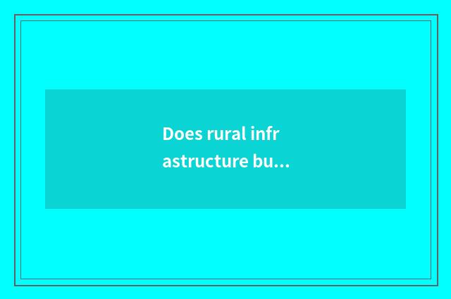 Does rural infrastructure build policy?