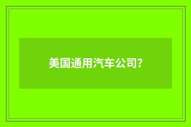 美国通用汽车公司?