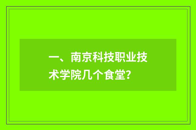 一、南京科技职业技术学院几个食堂？