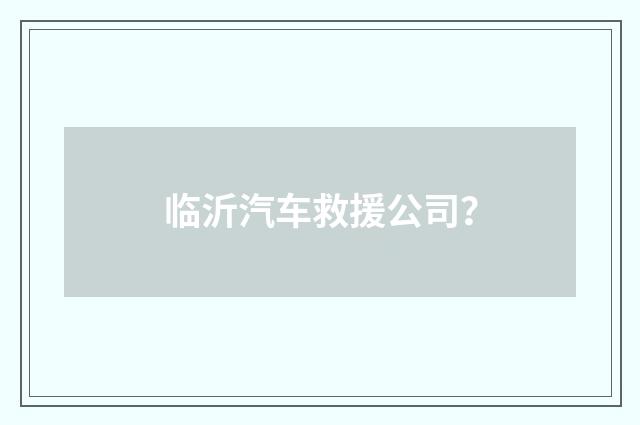 临沂汽车救援公司？
