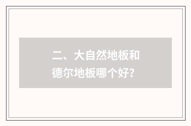 二、大自然地板和德尔地板哪个好？