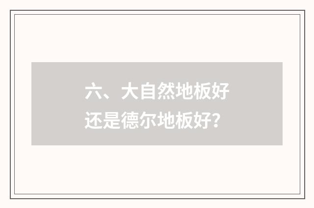 六、大自然地板好还是德尔地板好？