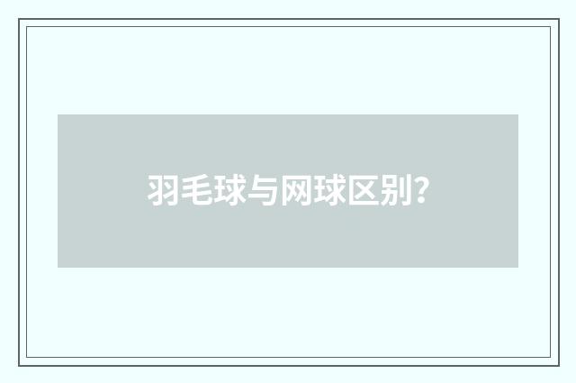 羽毛球与网球区别？