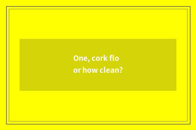 One, cork floor how clean?