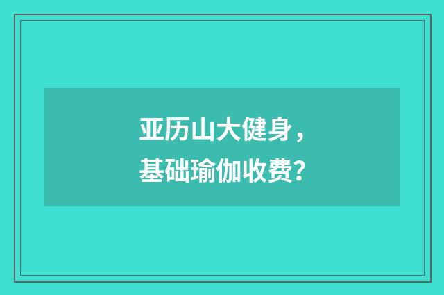 亚历山大健身，基础瑜伽收费？