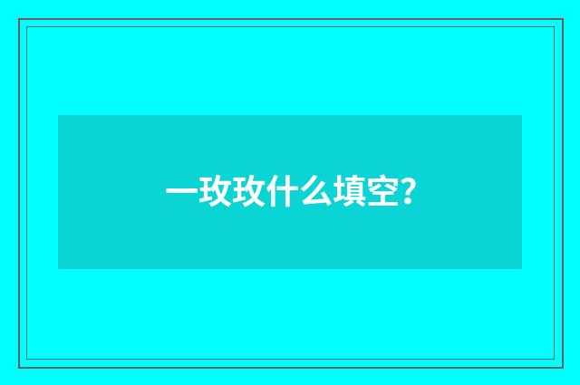 一玫玫什么填空？