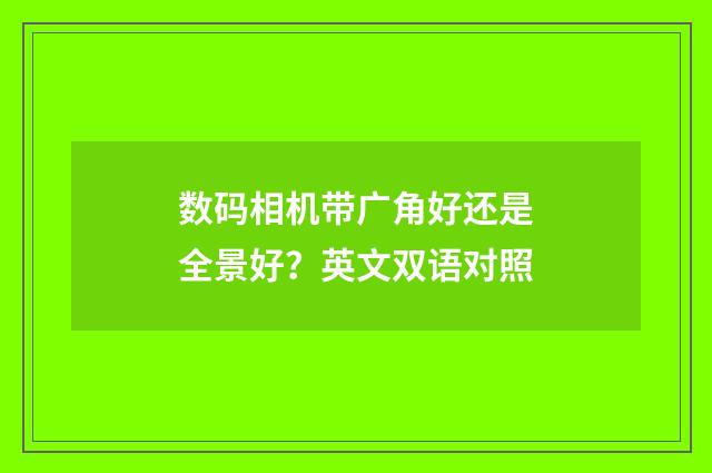 数码相机带广角好还是全景好？英文双语对照