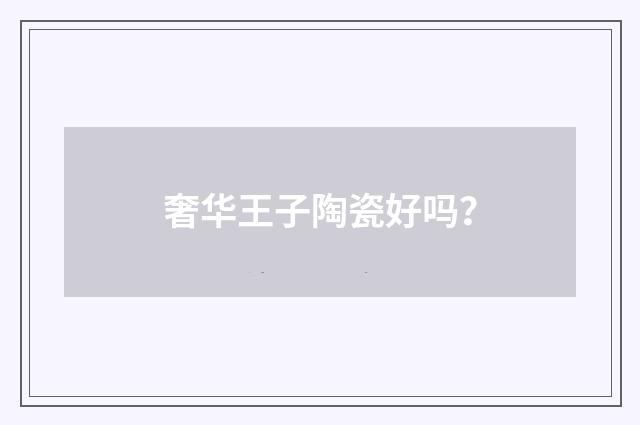 奢华王子陶瓷好吗？
