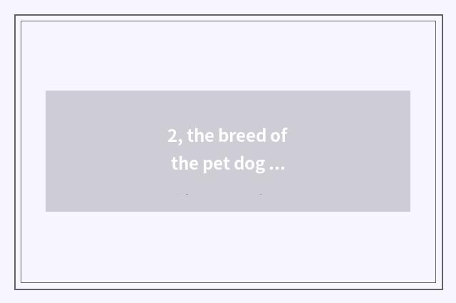 2, the breed of the pet dog of jujube village and price?