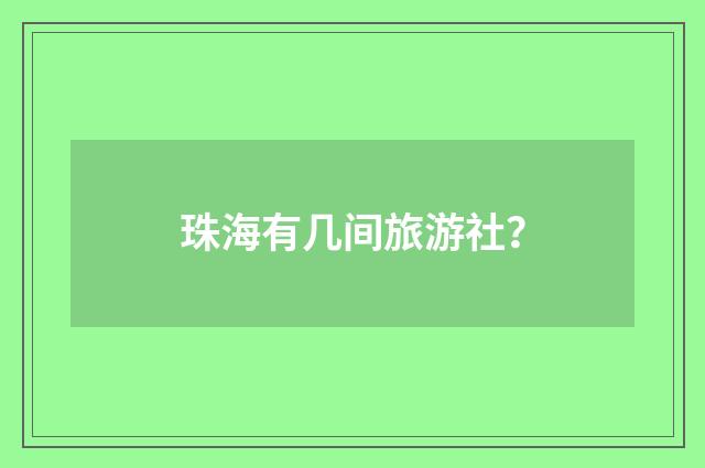 珠海有几间旅游社？