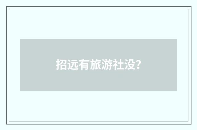 招远有旅游社没？