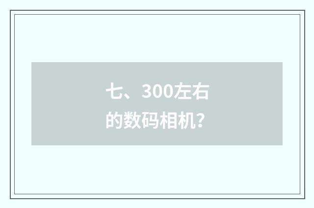 七、300左右的数码相机？
