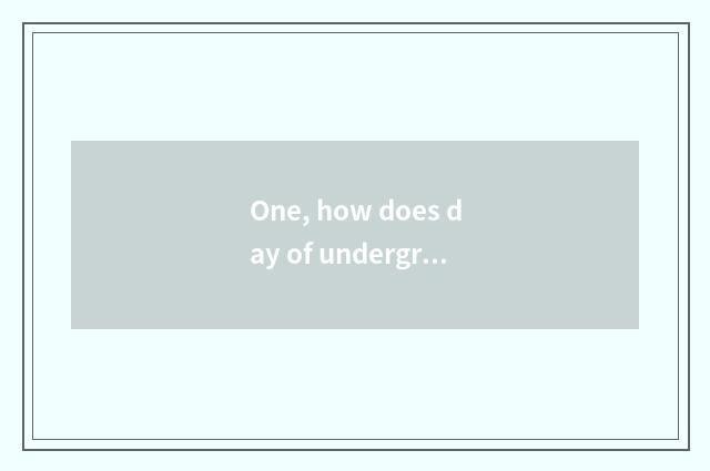 One, how does day of undergraduate mental health come?