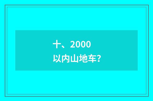 十、2000以内山地车？