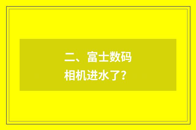 二、富士数码相机进水了?
