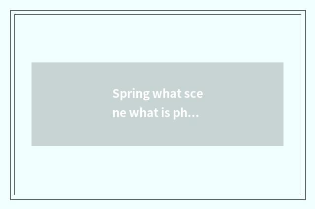 Spring what scene what is phrasal?