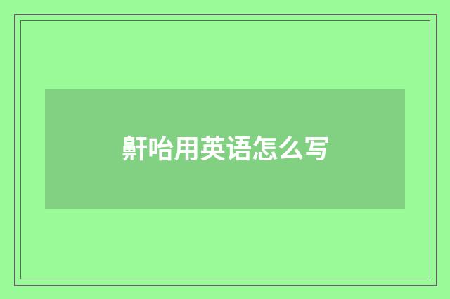 鼾咍用英语怎么写
