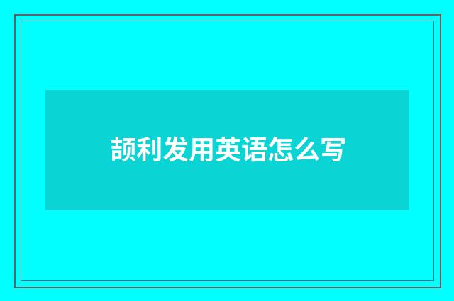 颉利发用英语怎么写
