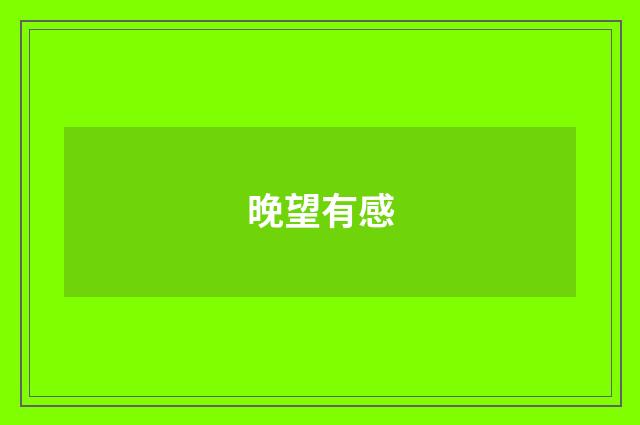 晚望有感