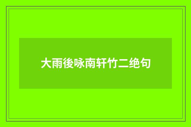大雨後咏南轩竹二绝句