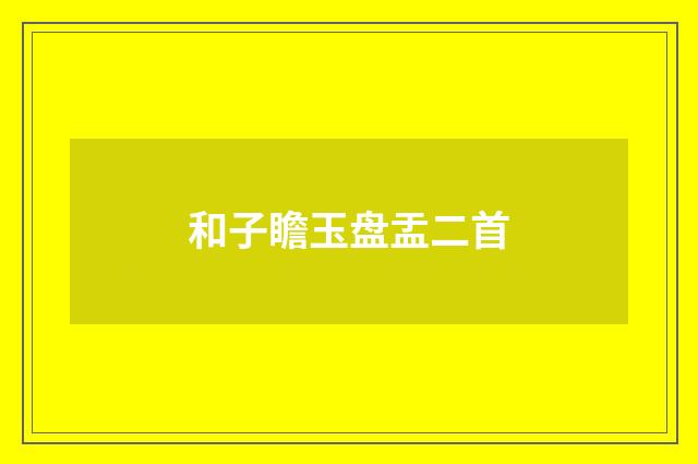 和子瞻玉盘盂二首
