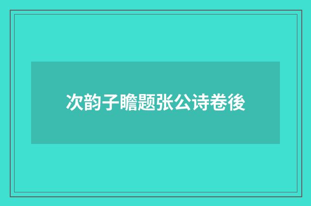 次韵子瞻题张公诗卷後