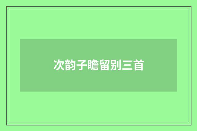 次韵子瞻留别三首