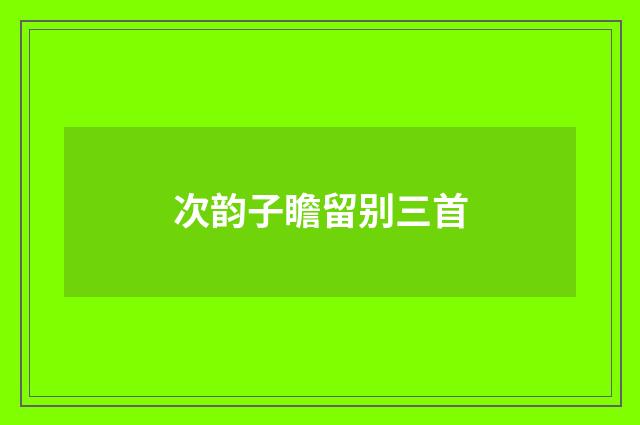 次韵子瞻留别三首