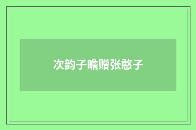 次韵子瞻赠张憨子