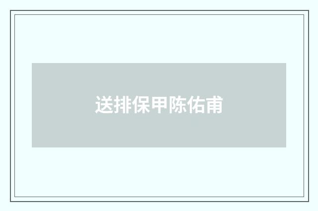 送排保甲陈佑甫
