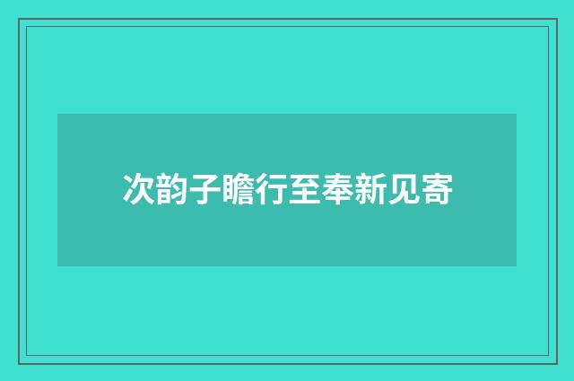 次韵子瞻行至奉新见寄