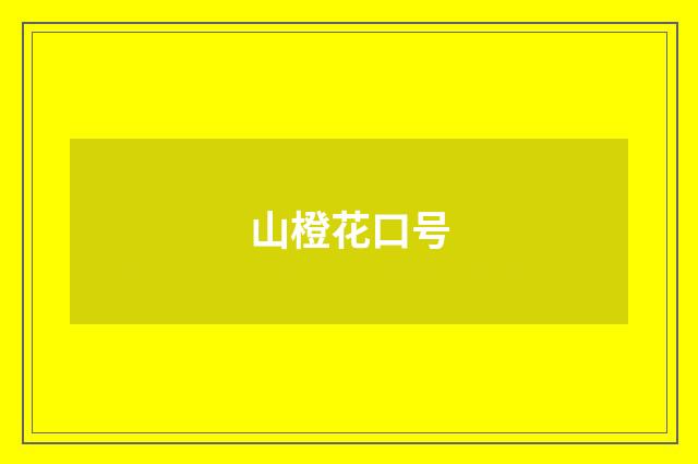 山橙花口号
