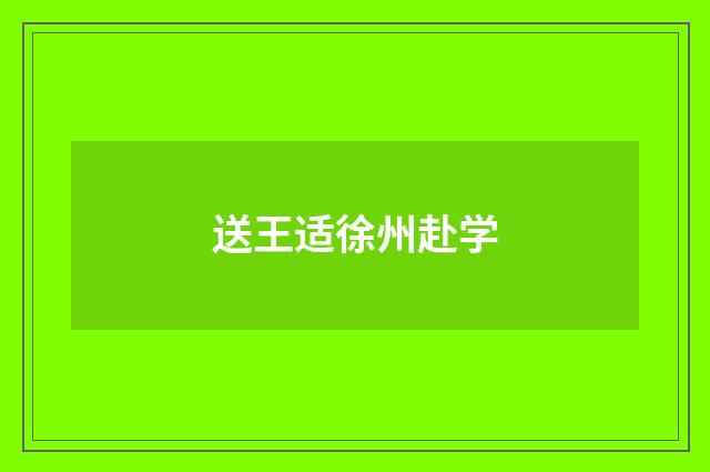 送王适徐州赴学