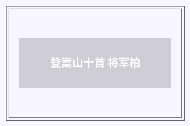 登嵩山十首 将军柏