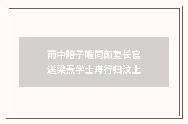 雨中陪子瞻同颜复长官送梁焘学士舟行归汶上