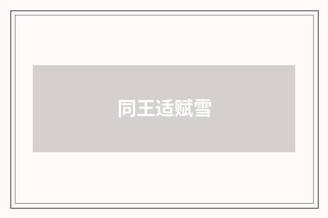 同王适赋雪
