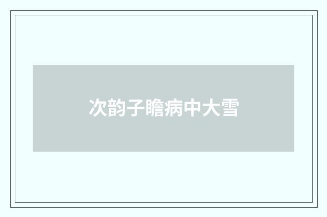 次韵子瞻病中大雪