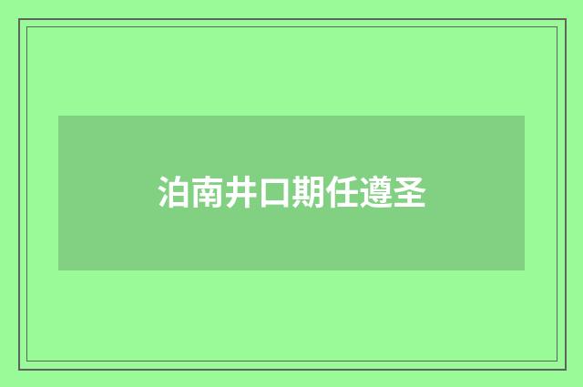 泊南井口期任遵圣