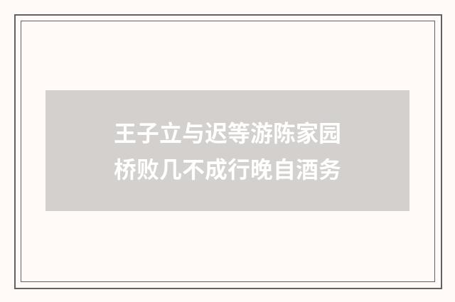 王子立与迟等游陈家园桥败几不成行晚自酒务