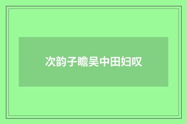 次韵子瞻吴中田妇叹